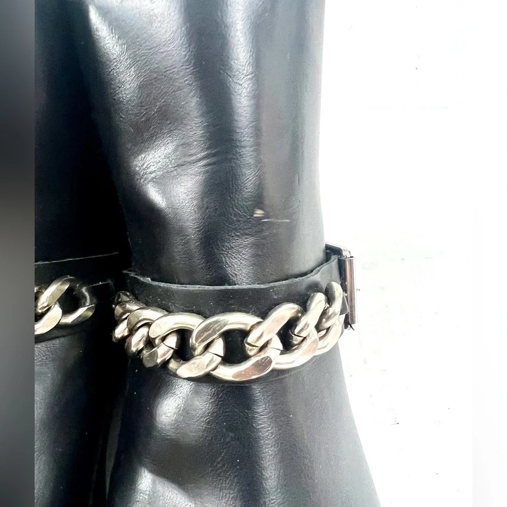 Zara Chain Black Booties - Size 37 / 6.5
